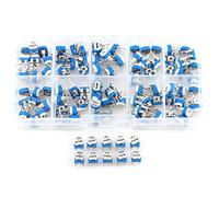 ERYUE Variable Resistor 100pcs 10 Values Film Rheostat for Electronics Hobbyists Blue and White