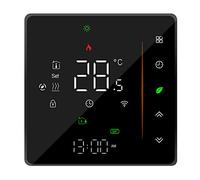 ERYUE WiFi Smart Thermostat Temperature Controller Weekly Programmable Supports Touch Control/Mobile APP/Voice Control Compatible with/Home, for Electric Floor Heating 16A Black