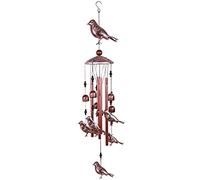 ERYUE Wind Chime Bird Wind Chimes 4 Aluminum Tubes 6 Bells 7 Birds Windbells for Indoor Outdoor Decoration