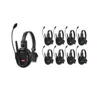 ERYUE Wireless Headset Communication Groundbreaking Master Free Algorithm Smart AEC Technology 9-Person Headset,500M Communication Range,Professional Seminars (XPRO9)