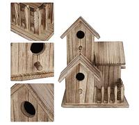 ERYUE Wooden Birdhouse Small Outdoor Garden Bird Nesting Box for Birds, Swallows, Parrots, Unique Shape Decoration, Platane Wood Material