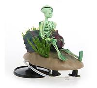 ERYUXWE Aquarium Resin Skull Decorations With Air Hose Small Treasure Hunter Skeleton For Fish For Aquatic Pet Supplies