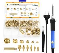 Erzekrim 160 Pieces Threaded Inserts Soldering Tips Set, Soldering Tips Thread Insert Set, 6 Pieces Soldering Tips for Thread Insert Thread Inserts M2/M3/M4/M5/M6/M8