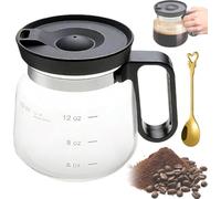 ERZJUT 16 Oz Coffee Pot Mug with Lid, Transparent Glass Tea Cup, Heat Resistant Handle, Microwave Safe, for Hot Chocolate & Cold Drinks 1PCS