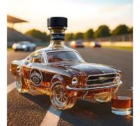 ERZJUT Car Whiskyflasche, 300ML Car Shaped Novel Glass Whiskey Decanter Bottle, for Automotive Enthusiast Men C