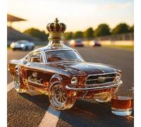 ERZJUT Car Whiskyflasche, 300ML Car Shaped Novel Glass Whiskey Decanter Bottle, for Automotive Enthusiast Men A
