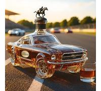 ERZJUT Car Whiskyflasche, 300ML Car Shaped Novel Glass Whiskey Decanter Bottle, for Automotive Enthusiast Men B