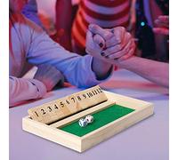 ERZU Shut The Box, Dice Game Board, 12 Number Shut The Box Dice Game, One Sided Dice Game, Wooden Toys And Kids Educational Games, Fun And Traditional Game, Family Game