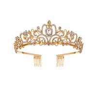 ERZU Silver Crystal Tiara Crowns, Exquisite Headdress Rhinestone Gem Hair Accessories Princess Crown Tiara for Prom Cosplay