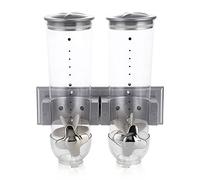 ERZU Wall Mounted Cereal Maker | Indispensable Cereal Triple Dry-Food Container,Triple Organizer Rice Storage Bin Machine For Desk Snacks Grains