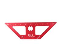 ES-4 Woodworking Ruler Red 45 Degree Scriber Multifunctional Measuring Tool for Woodworking T-type Writing 45 Degree Angle Aluminum Alloy