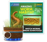 ES EVVIVA SCIENCES Worm Habitat Kit - Transparent Ecosystem Learning Container for Worm Observation and Soil Layer Studies - Composting Science Projects and Lab Use - Intended for Ages 15 & Older