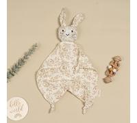 Es & Me Baby Bunny Snuggy Comforter, Soft Cotton Lovey, 4 Designs - Sand, Polka Dot, Floral, Midnight (Blossom)