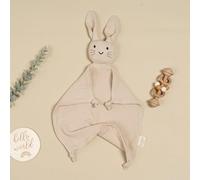 Es & Me Baby Bunny Snuggy Comforter, Soft Cotton Lovey, 4 Designs - Sand, Polka Dot, Floral, Midnight (Sand)