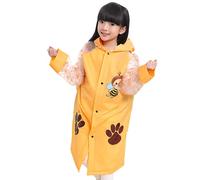 es-uk Reusable Kids Waterproof Poncho: Boys & Girls Raincoat with Backpack Space, Perfect Rain Mac & Pac a Mac for Kids (Yellow, 8-9 Years)