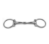 ES0244 Western Bit West Snaffle D-Ring D-Ring D-Ring Double Broken with Anatomical Centre Cylinder for Independent Reins Aids Tongue Freedom Stainless Steel Bit Thickness 14 mm (12.5 cm)