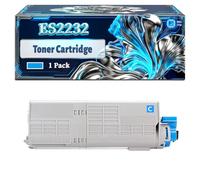 ES2232 Toner Cartridge Compatible for Okidata OKI ES2232 ES2632 ES5460 Printers, With Chip Large Capacity 8000 Pages (1 Pack Cyan)