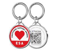 ESA QR Code Dog Tag | Waterproof, Durable Stainless Steel Pet ID Tag for Dogs, Easy Pet Recovery, No GPS Needed,Ideal Emotional Support Animal Accessory