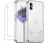 Esakycn for Nothing Phone 1 Clear Case, Phone Case with 2 Pack Screen Protector Transparent TPU Shock-Absorption Flexible Cell Cover for Nothing Phone 1.