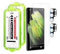 Esanik 2+2 Pack for Samsung Galaxy S25 Ultra Matte Screen Protector Anti Glare, Anti-fingerprint 7H PET Full Coverage + 2 PCS Camera Lens Protector, Fingerprint ID Compatible [Auto-alignment]