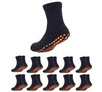 Esaroll Toddler Socks with Grips Non Skid Trampoline Socks for Kids Bulk 10 Packs, Navy Blue, 1-3 Years