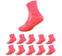 Esaroll Toddler Socks with Grips Non Skid Trampoline Socks for Kids Bulk 10 Packs, Pink, 1-3 Years