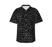 ESASAM Abstract Science Chemistry Men's Hawaiian Shirt â€“ Tropical Print Button Down Short Sleeve Beach Shirt, Beach Party Shirt, Vacation Shirt, Short Sleeve Shirt, Casual Shirt