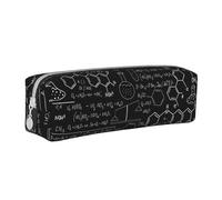 ESASAM Abstract Science Chemistry Simple and Stylish Leather Pencil Case - Stationery Organizer and Travel Storage, Pencil Holder, Pencil Bag, Zipper Pouch, Pen Case, Art Supplies