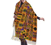 ESASAM African Weaving Print Stylish Cashmerette Fringed Scarf - Soft And Warm Wrap For Any Occasion