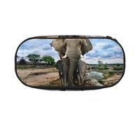 ESASAM African Wild Animals Elephant Fashion Pencil Case-The Necessary Storage Space for Pens, Pencils and Stationery