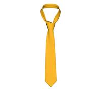 Esasam Amber Yellow Premium Men'S Silk Tie - Exquisite Full-Print Design And Made From 100% Polyester For Business, Daily Wear, Office, Birthdays, Weddings, Parties, And Banquets