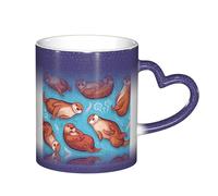 ESASAM Animal Cute Brown Otters Starry Sky Color Changing Mug, Adding A Touch of Magic to Your Daily Life