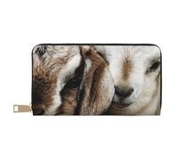 ESASAM Animals Goat Long Imitation Leather Wallet, Stylish, Practical, and Durable