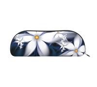 ESASAM Artistic Daisy Floral Leather Semi-Circular Storage Bag, Semi-Circular Shape, Simple and Fashionable