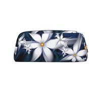ESASAM Artistic Daisy Floral Leather Zipper Three-Dimensional Pencil Case, Simple and Elegant, Fashionable and Practical