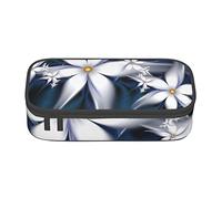 ESASAM Artistic Daisy Floral Print Pencil Case Spacious Oxford Cloth Storage with Multiple Compartments
