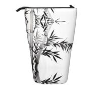 ESASAM Bamboo Tree Image Chinese Calligraphy Vertical Retractable Pencil Case, Easy to Use, Adjustable Size According to Needs