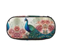 ESASAM Beautiful Peacock and Floral Fashion Pencil Case-The Necessary Storage Space for Pens, Pencils and Stationery