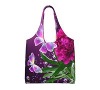 ESASAM Beautiful Purple Butterfly Floral Stylish Canvas One-Shoulder Commuter Bag-Suitable For Daily Use And Urban Exploration