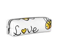 ESASAM Bee Love Honey Leather Zipper Three-Dimensional Pencil Case, Simple and Elegant, Fashionable and Practical