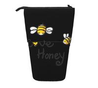 ESASAM Bee Love Honey Vertical Retractable Pencil Case, Easy to Use, Adjustable Size According to Needs
