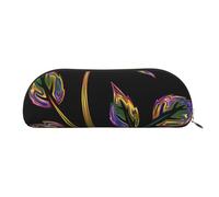 ESASAM Black and Gold Flowers Leather Semi-Circular Storage Bag, Semi-Circular Shape, Simple and Fashionable