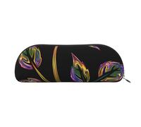 ESASAM Black and Gold Flowers Leather Semi-Circular Storage Bag, Semi-Circular Shape, Simple and Fashionable