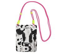 ESASAM Black And White Cow A Large Capacity Crossbody Phone Case For Worry Free Travel
