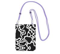 ESASAM Black And White Cow Print A Large Capacity Crossbody Phone Case For Worry Free Travel