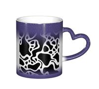 ESASAM Black and White Cow Print Starry Sky Color Changing Mug, Adding A Touch of Magic to Your Daily Life