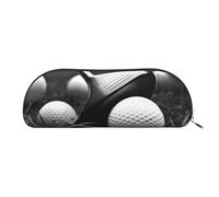ESASAM Black and White Golf Leather Semi-Circular Storage Bag, Semi-Circular Shape, Simple and Fashionable