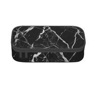 ESASAM Black and White Marble Print Pencil Case Spacious Oxford Cloth Storage with Multiple Compartments