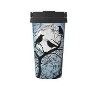 ESASAM Black Crow Birds Handheld Insulated Coffee Cup, with Good Insulation Effect and Easy to Carry