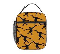 ESASAM Black Gibbon Monkey Printed Oxford Cloth Insulated Lunch Box, Refrigerated Bag for Children and Adults
